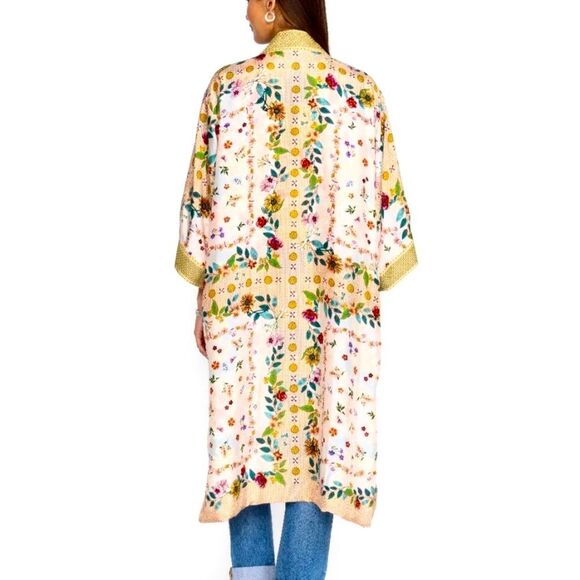 NEW Johnny Was Rivoray Nani Kimono Reversible Long Coat Silk Embroidered Size L - Picture 2 of 16